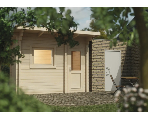 Chalet sauna RoRo ABN KEP1 sans poêle avec fenêtre et porte en bois avec verre à isolantion thermique