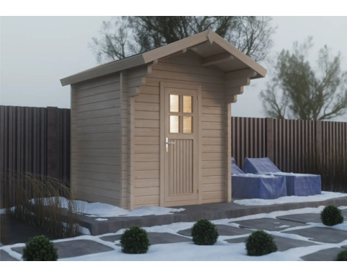 Chalet sauna RoRo ABN KES1 sans poêle ni fenêtre avec porte en bois et verre isolant isolé thermiquement