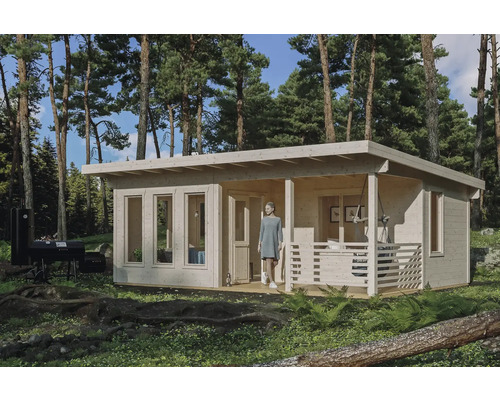 Gartenhaus SKAN HOLZ Arnheim inkl. Fußboden, Terrasse, Vordach, Brüstung 720 x 539 cm natur Gartenhaus SKAN HOLZ Arnheim inkl. Fußboden, Terrasse, Vordach, Brüstung 720 x 539 cm natur