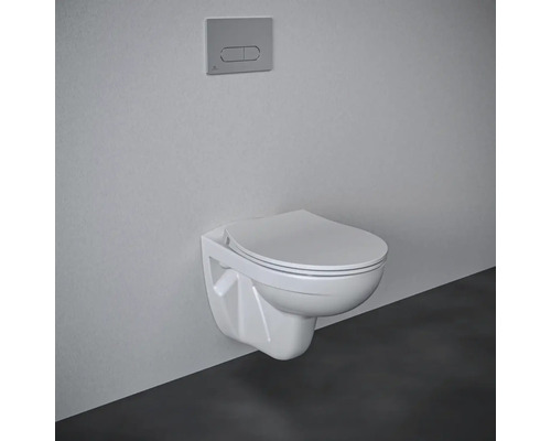 Wandhängendes WC mit Betätigungsplatte für das Badezimmer.