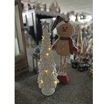 Sapin de Noël décoratif lumineux et figurine bonhomme en pain d''épices