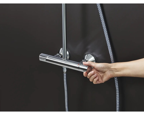 Mitigeur thermostatique de douche avec main, pour régler la température