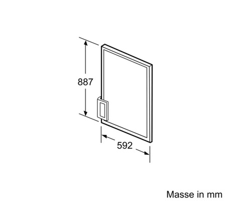 Technische Zeichnung einer Duschabtrennung mit Maßangaben in Millimeter