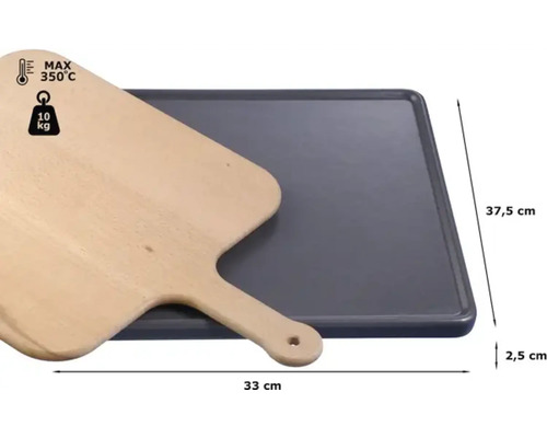 Plaque de cuisson avec pelle à pizza en bois