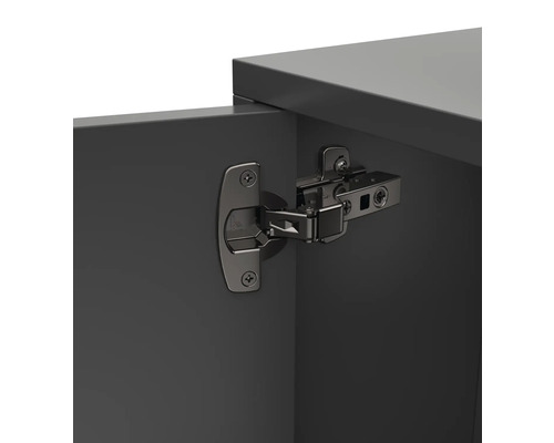 Charnière de meuble sur un meuble gris