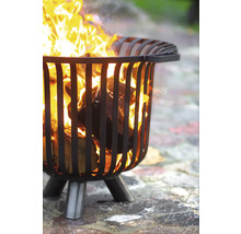 Brasero avec bois qui brûle