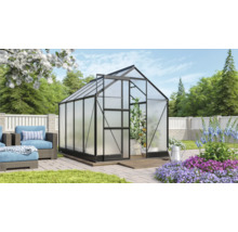 Serre Vitavia Apollo 5000 panneaux alvéolés 4 mm avec fondation 195x261 cm noir