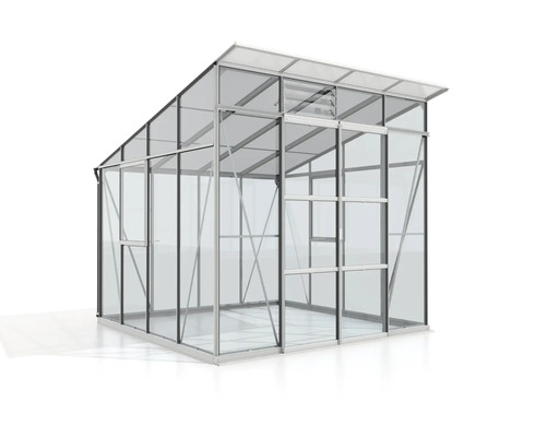 Serre avec cadre en aluminium et panneaux de verre