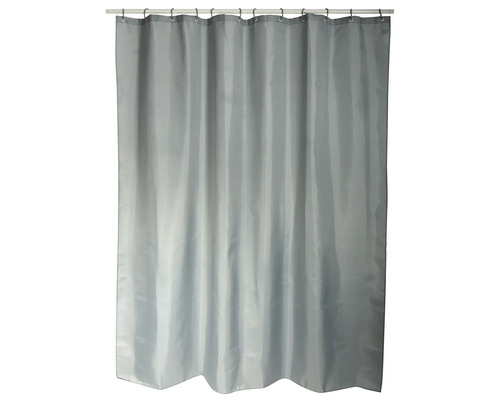 Rideau de douche gris avec anneaux de suspension