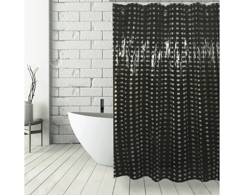 Rideau de douche MSV BRISTOL textile 180 x 200 cm noir 149573