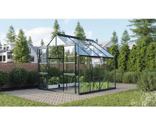 Serre Vitavia Meridian 2 6700 verre de sécurité trempé 3 mm 257x258 cm émeraude