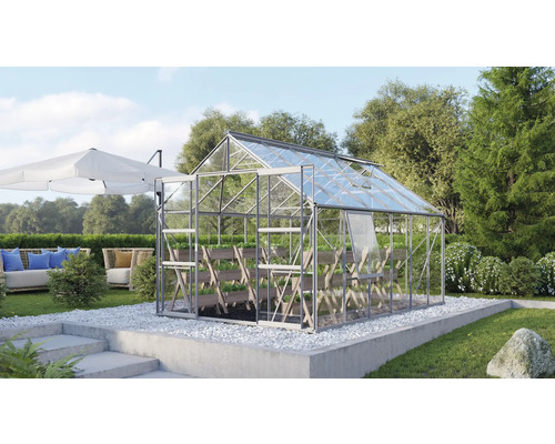 Serre Vitavia Meridian 2 9900 verre de sécurité trempé 3 mm 257x383 cm alu