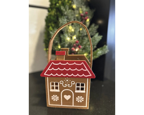 Dekorative Lebkuchenhaus-Laterne mit Tragegriff