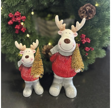 Figurines décoratives d''élan avec arbre pour la décoration festive