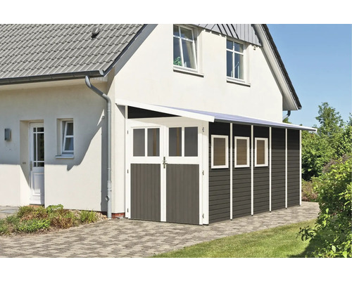 Abri de jardin Karibu Wandlitz 5 200 x 496 cm gris terre