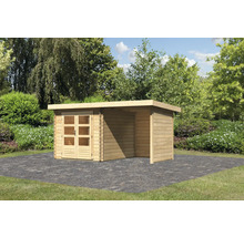 Abri de jardin en bois avec double porte et extension
