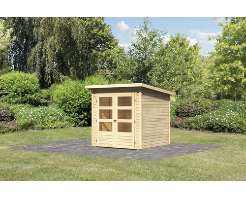 Holzgartenhaus mit Doppeltür im Garten