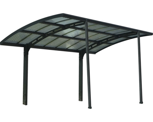 Abri avec cadre en acier et toit ondulé