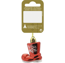 Stiefel als Weihnachtsbaumschmuck mit Schneeflockenmuster