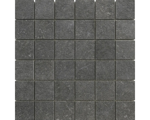 Mosaïque en grès cérame fin Grunge anthracite All in One 30x30 cm