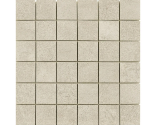 Feinsteinzeugmosaik Grunge beige All in One 30x30 cm Quadratische Mosaikfliese aus Keramik