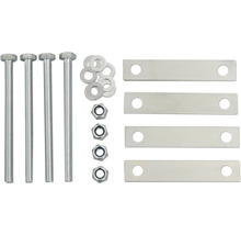 Set mit Schrauben, Muttern, Unterlegscheiben und Montageplatten