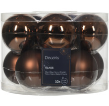 Paquet de dix boules de Noël en verre