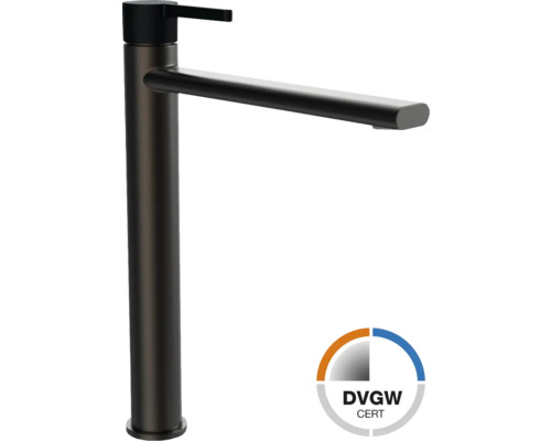 Robinet de lavabo pour vasque à poser Jungborn LAMBDA certifié DVGW graphite mat