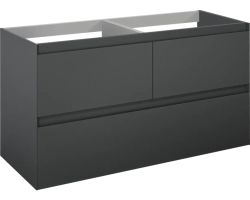 Jungborn DECEM Waschbeckenunterschrank BxHxT 120x63.5x45.8 cm anthrazit matt Waschbeckenunterschrank mit zwei Schubladen