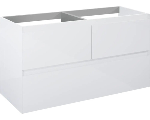 Meuble sous lavabo Jungborn DECEM lxhxp 120 x 63,5 x 45,8 cm blanc haute brillance