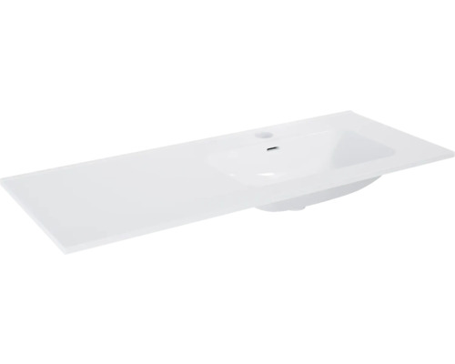 Lavabo en céramique Jungborn tablette à gauche 121x46 cm blanc hautement brillant