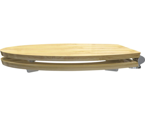 Abattant WC en bambou avec garnitures chromées