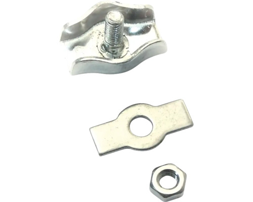 Drahtseilklemme mit Schraube, Platte und Mutter