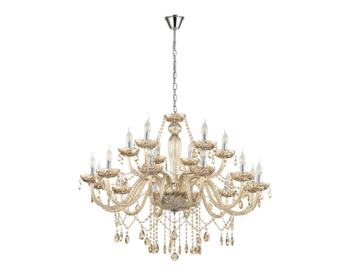 Kronleuchter mit Kettenaufhängung und Kristallanhängern