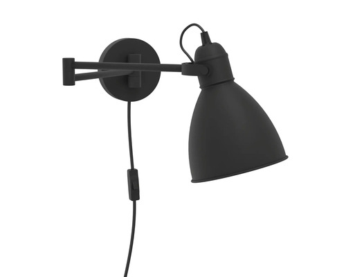 Schwenkbare Wandleuchte aus Metall mit Kabel und Schalter