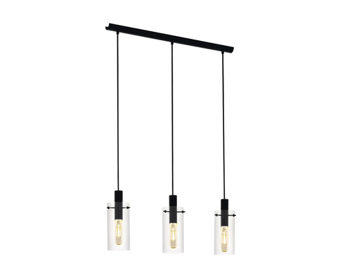 Dreiflammige Pendelleuchte mit Glaszylindern für Innenräume