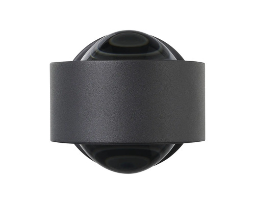 Schwarze Wandleuchte mit zwei Glaskuppeln