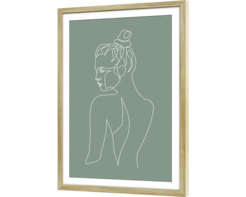 Gerahmtes Bild Abstract Woman green 40x60 cm