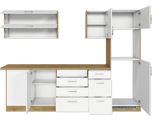 Cuisine avec tiroirs, armoires et étagères pour le rangement de la cuisine