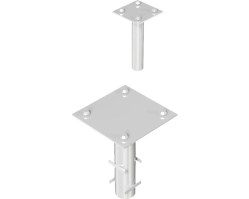 Ensemble douille de sol pour sceller le poteau principal & le poteau d'arrêt des barrières d'accès type 415 dans du béton y compris set de vis = 2 pces