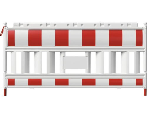 Euro2-Schrankenzaun Typ "Elektro" ohne Lampenadapter weiss-rot L = 2000 mm