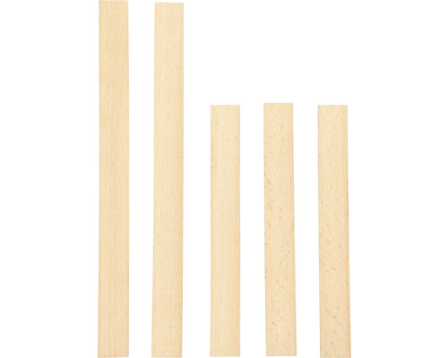 Baguettes de mélange en bois pour peinture 30 cm 5 pièces Cinq lattes de bois de différentes longueurs