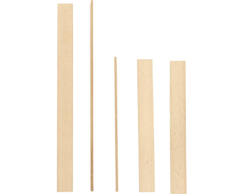 Holzleisten in verschiedenen Größen