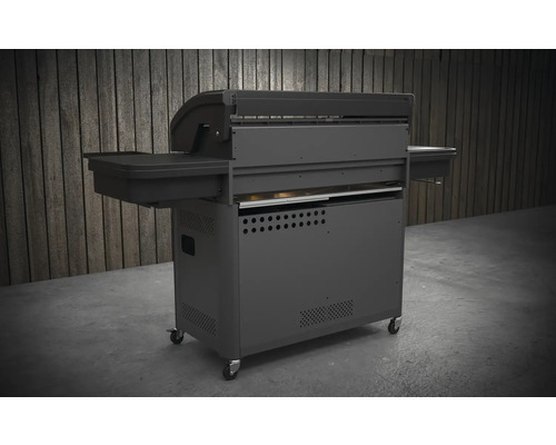 Chariot de barbecue avec tablettes latérales et roulettes