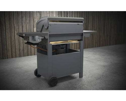 Gasgrill mit Ablageflächen und Rädern