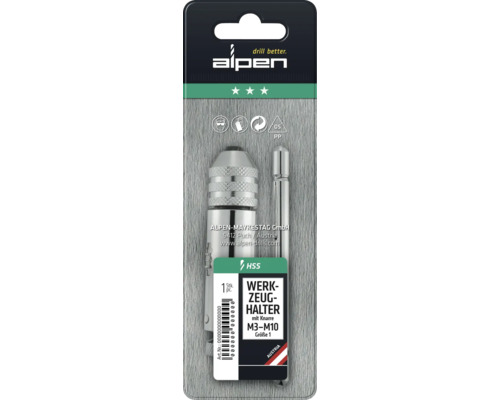 Alpen Werkzeughalter mit Knebel M3-M10 Größe 1