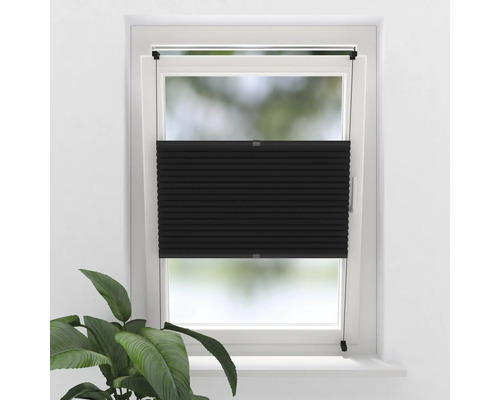 Store plissé SOLUNA sans perçage avec mécanisme assorti noir 100x240 cm