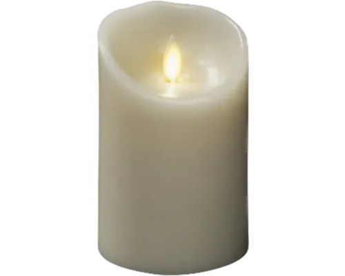 Bougie en cire véritable LED blanc crème Konstsmide h 11,4 cm couleur d'éclairage blanc chaud avec minuteur