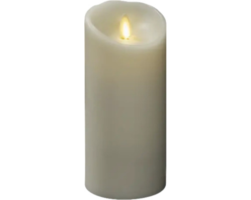 Bougie en cire véritable LED blanc crème Konstsmide h 16,5 cm couleur d'éclairage blanc chaud avec minuteur