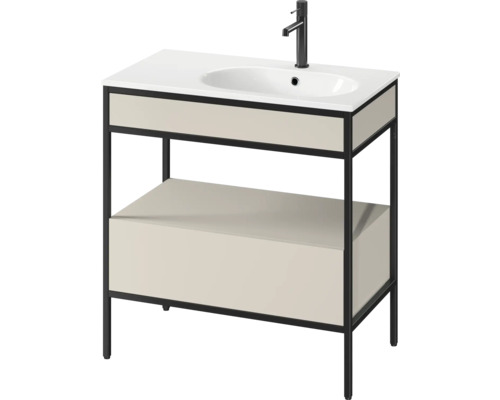 Cadre acier pour vasque Cersanit ZEN lxhxp 79.5x83x44.7 cm noir sans lavabo, tiroir et plaquette de parement